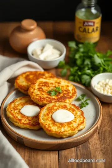 Crispy Fried Potato Cakes with Savory Cheese Filling ingredients