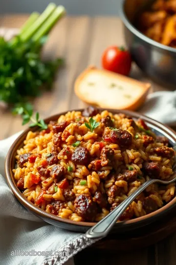 One Pot Mexican Rice Casserole presentation