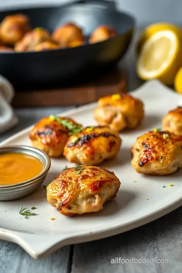 Pan-Seared Chicken Bites with Lemon Zest presentation