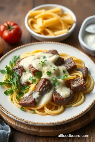 Philly Cheesesteak Pasta Delight ingredients