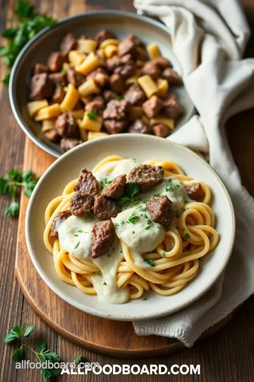 Philly Cheesesteak Pasta Delight steps