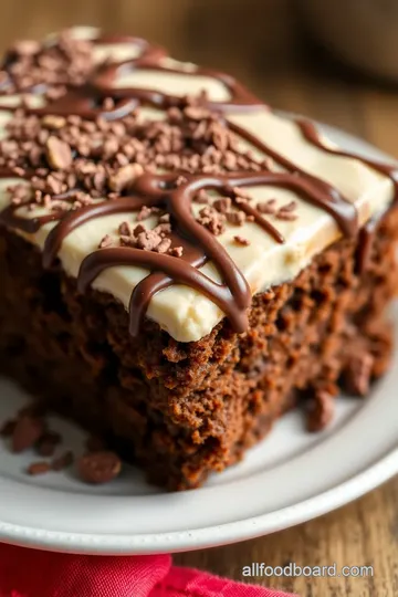 German Chocolate Poke Cake presentation