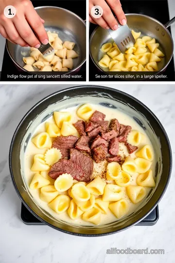 Cheesesteak Tortellini - Rich Provolone Sauce steps