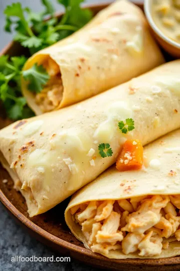 Cheesy Garlic Chicken Wraps presentation