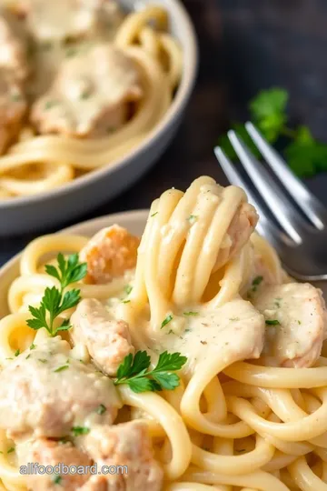 Cheesy Justalittlebite Chicken Alfredo presentation