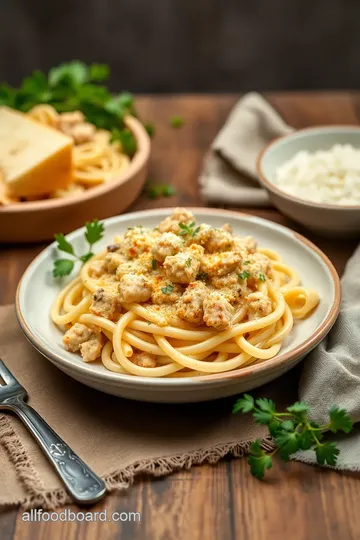 Quick Ground Turkey Pasta with Cheese presentation