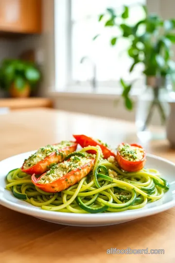 Pesto Langostino Zucchini Noodles steps