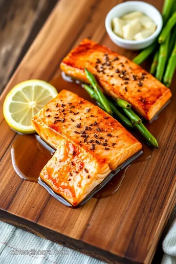 Coast Salish Salmon with Cedar Plank and Foraged Greens presentation