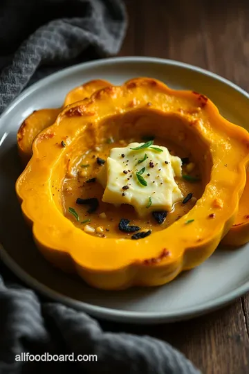 Roasted Buttercup Squash with Herb Garlic Butter presentation