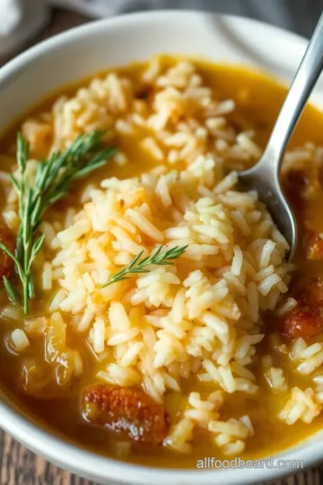 Delicious Onion Soup Rice Recipe presentation