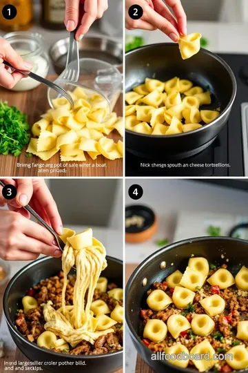 Philly Cheesesteak Tortellini steps