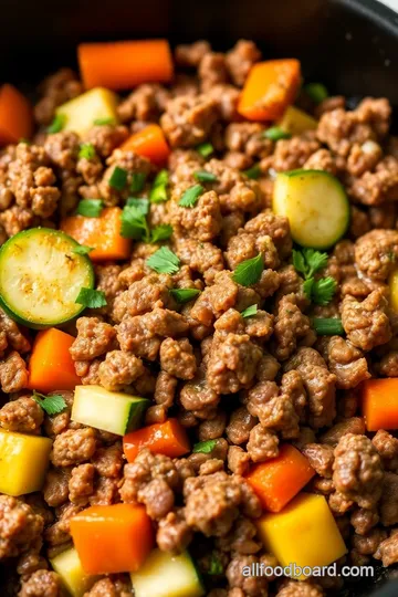 Savory 90/10 Ground Beef Skillet with Vegetables presentation