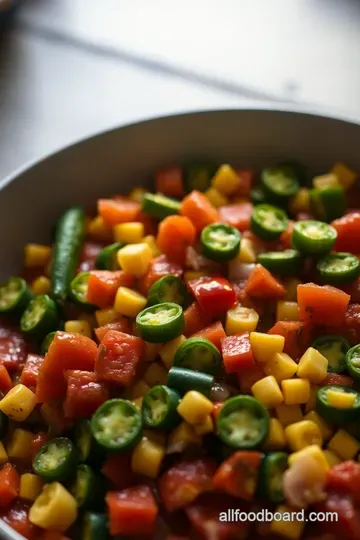 Savory Okra Corn and Tomato Delight presentation