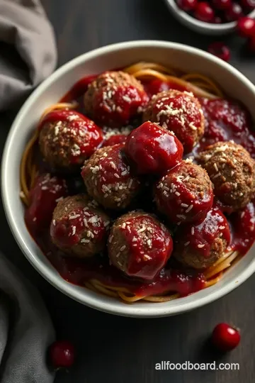 Savory-Sweet Cranberry Sauce Meatballs presentation
