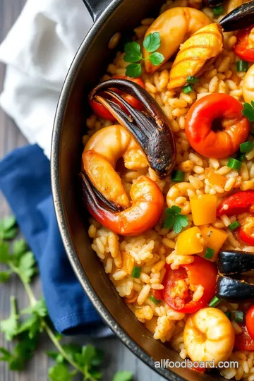 Seafood Paella with Northwest Ingredients presentation