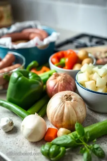 Sizzling Sausage Potatoes & Peppers Skillet ingredients