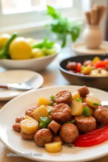 Sizzling Sausage Potatoes & Peppers Skillet steps