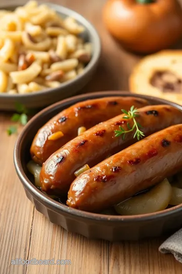 Slow-Cooked Polish Sausage with Sauerkraut presentation