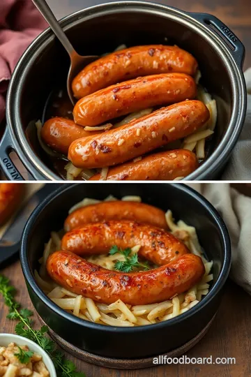 Slow-Cooked Polish Sausage with Sauerkraut steps