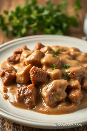 Melt In Your Mouth Beef Tips with Mushroom Gravy ingredients