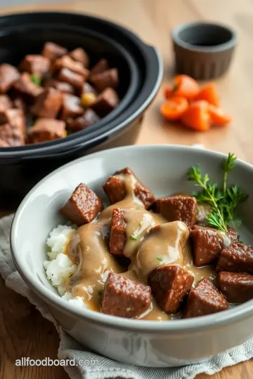 Melt In Your Mouth Beef Tips with Mushroom Gravy steps