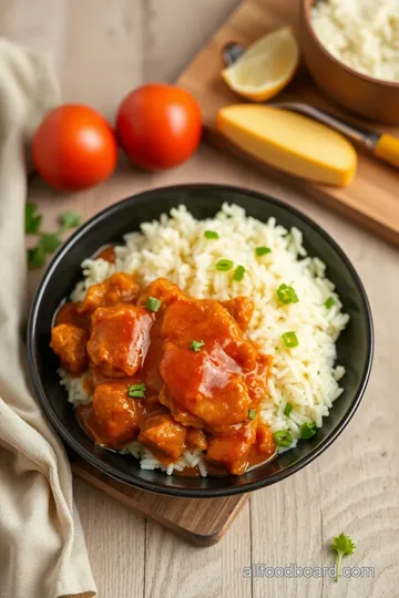 Smothered Chicken and Rice Delight presentation