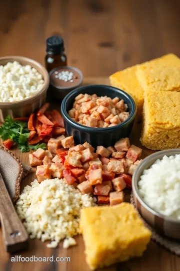 Spicy Cheesy Turkey Bacon Cornbread ingredients