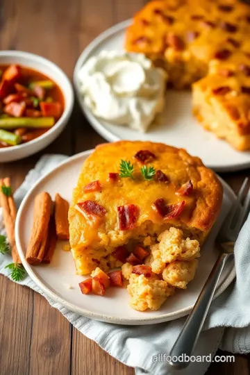 Spicy Cheesy Turkey Bacon Cornbread presentation