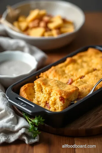 Spicy Cheesy Turkey Bacon Cornbread steps