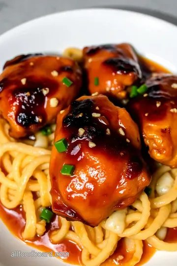 Sticky Honey Garlic Chicken Thighs presentation