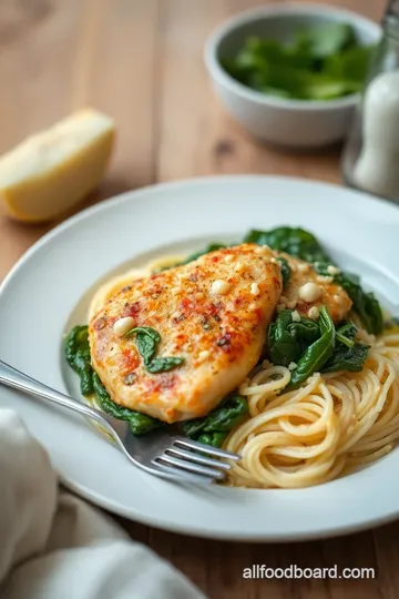 Stuffed Chicken with Red Peppers & Spinach presentation