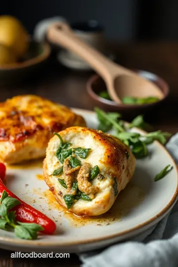 Stuffed Chicken Breast with Roasted Peppers presentation