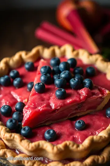 Sweet & Tart Rhubarb Blueberry Pie presentation