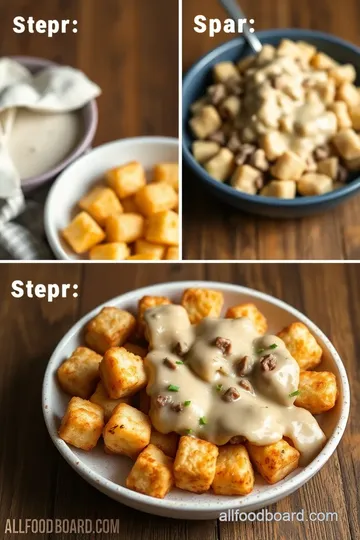 Tater Tot Breakfast Bowl with Sausage Gravy steps