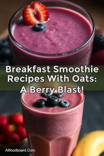 Breakfast Smoothie Recipes With Oats: A Berry Blast! : PIN FOR LATER Breakfast Smoothie Recipes With Oats: A Berry Blast!