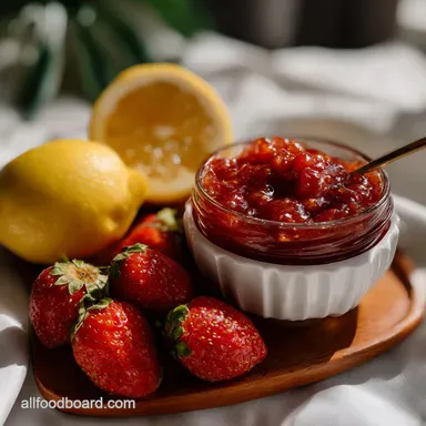 30 Minute Strawberry Freezer Jam with Lemon No Canning Needed Recipe Card