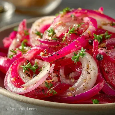 45Minute Quick Pickled Onions Tangy Crunchy and Pink Perfection Recipe Card