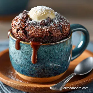 The Perfect Quick Mug Brownie Fudgy 5Minute Brownie in a Mug Recipe Card