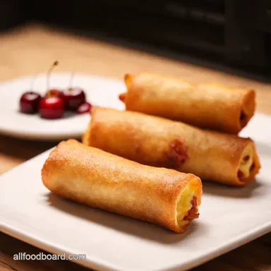 Air Fryer Cherry Cheesecake Egg Rolls Fair Food at Home Recipe Card