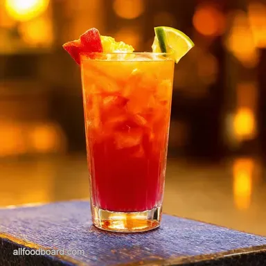 Aloha Luau Punch Tropical Paradise in a Glass Recipe Card