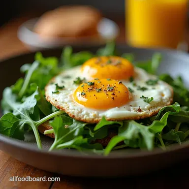 Breakfast Salad Eggs Over Arugula My Italian Sunshine Start Recipe Card