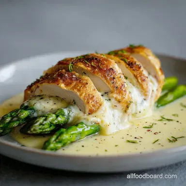 Asparagus Stuffed Chicken Breast for 4 Servings Recipe Card