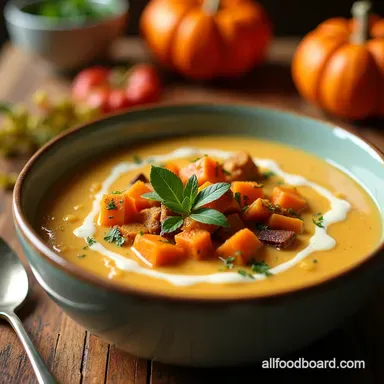 Autumn Harvest Fall Soup My GoTo Creamy Roasted Veggie Soup Recipe Card