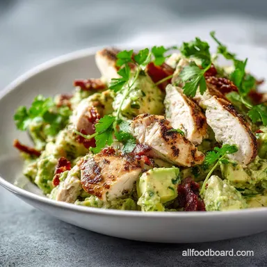 Avocado Chicken Salad The Zesty Creamy NoMayo Keto Recipe Recipe Card