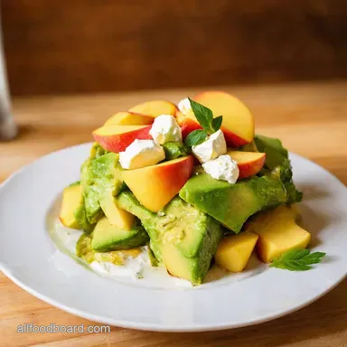 Avocado peach salad Peach caprese My Summer Twist Recipe Card