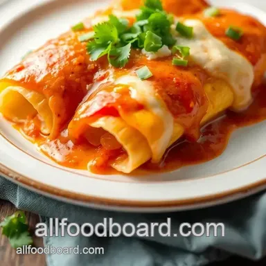 Cheesy Enchiladas with Cream of Mushroom Soup and Wolf Chile presentation