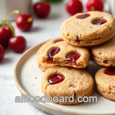 Bake Cherry Chocolate Shortbread Treats Recipe Card