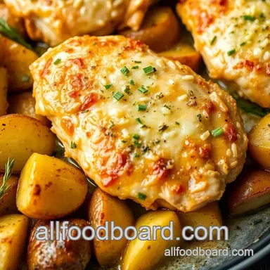 Bake Garlic Parmesan Chicken with Potatoes Recipe Card