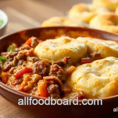 Easy & Delicious Bake Ground Beef in Cheesy Biscuit Casserole: A Family Favorite Recipe Card