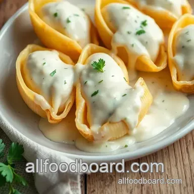 Easy & Creamy Bake Jumbo Shells with Alfredo Sauce: A Family Favorite Recipe Card